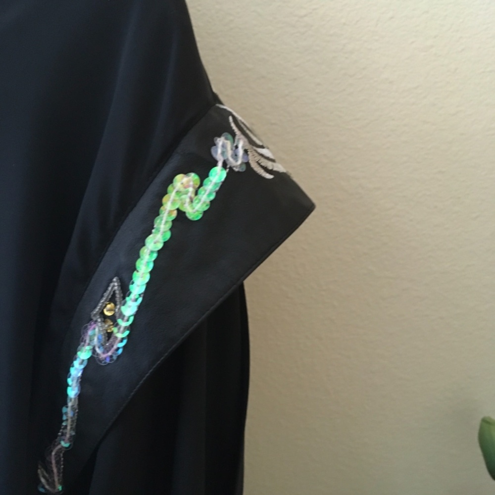 Neiman Marcus Elena By Jhene Glitter Black Shirt - Picture 3 of 6